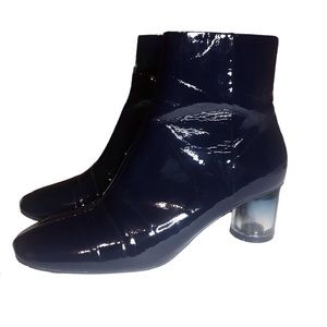 Zara Navy blue high heels ankle boots